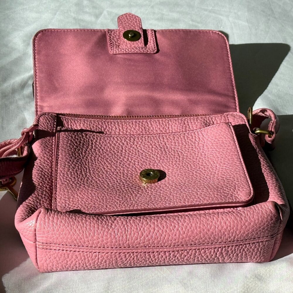 Fossil pink leather crossbody purse